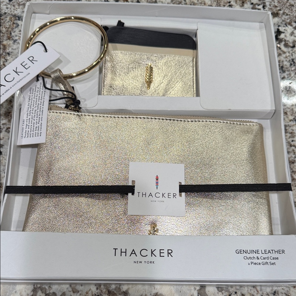 Thacker Gold Metallic Clutch, NWT